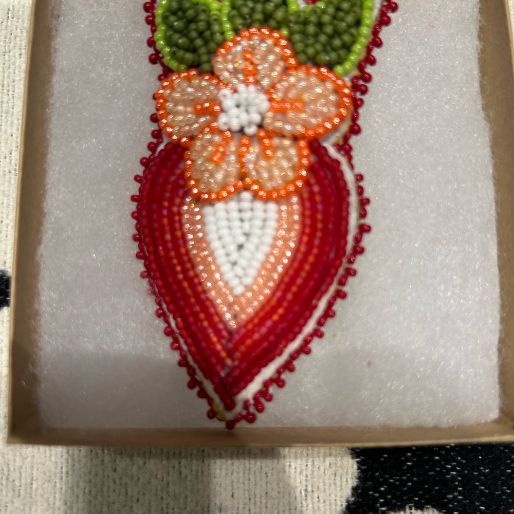 Handcrafted Beaded Strawberry Ring